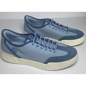 KIZIK Brooklyn Canvas and‎ Suede lace up Sneakers Women's 9.5 Chambray Sky /Blue